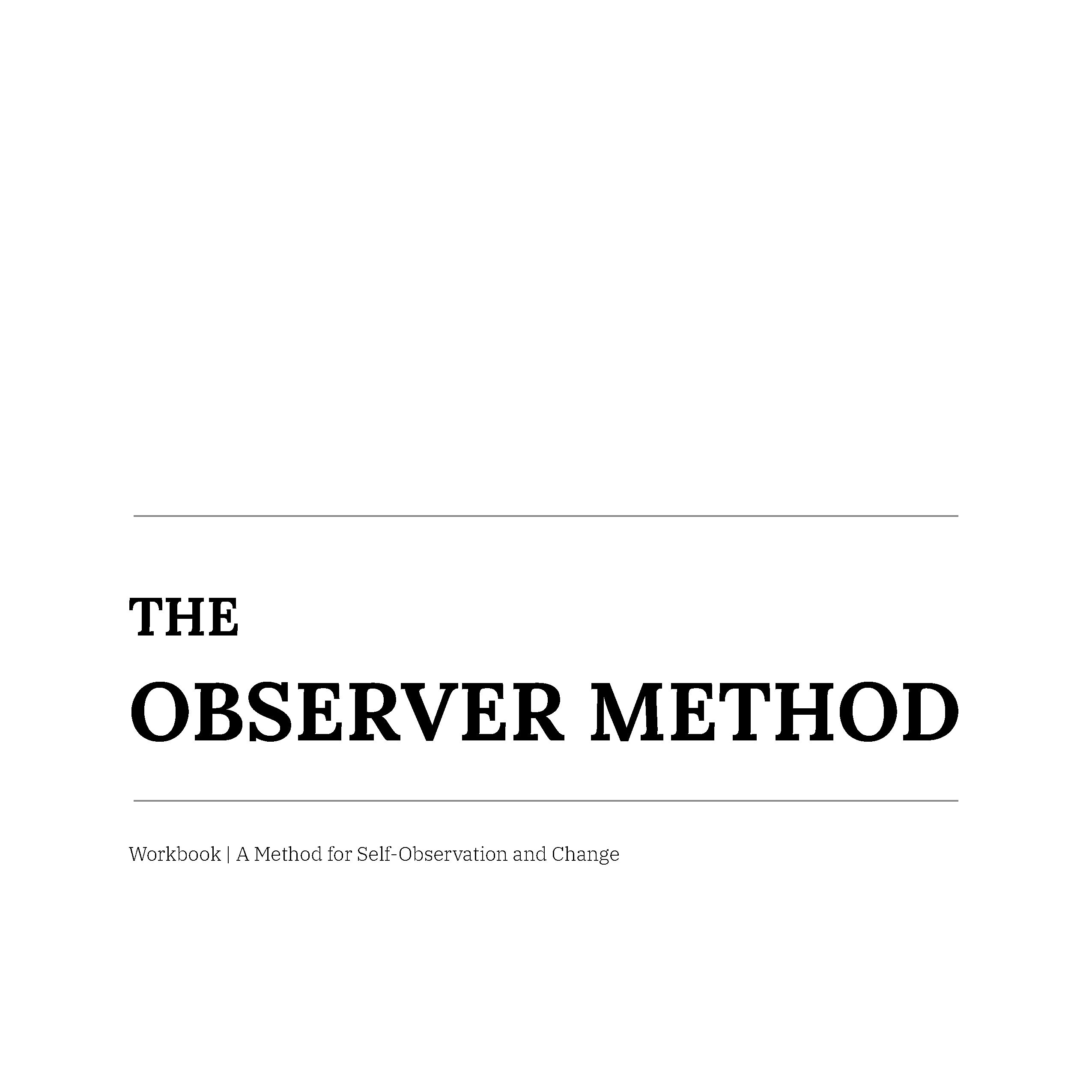 Observer Method | Workbook